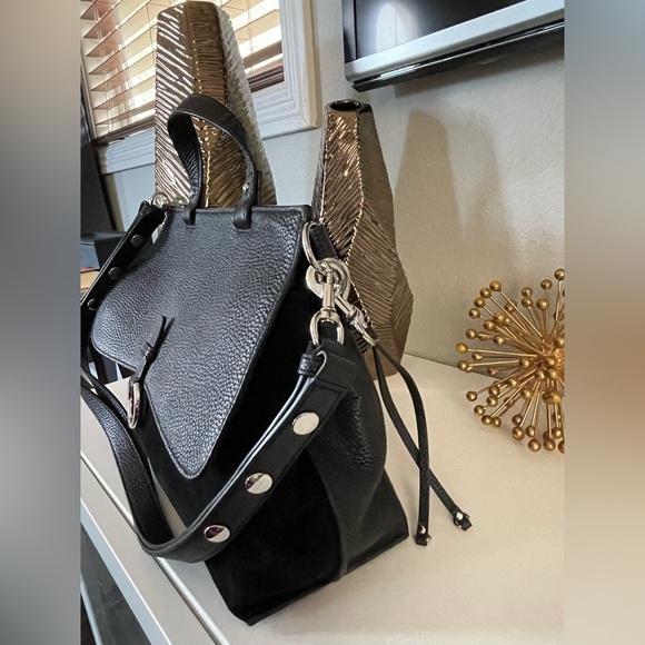 Rebecca Minkoff satchel handbag leather suede bag - Picture 3 of 4